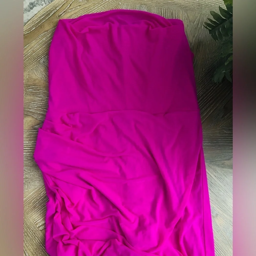 Satin Bodycon Tube Dress Purple Size Large